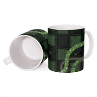 Hawaiian Quilt Ceramic Mug Pele Hair Hinahina Lei Black Version LT05 - Polynesian Pride