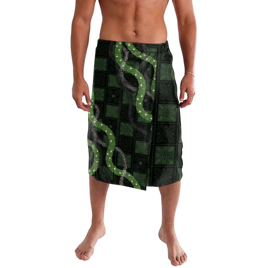 Hawaiian Quilt Lavalava Pele Hair Hinahina Lei Black Version LT05 Black - Polynesian Pride