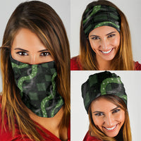 Hawaiian Quilt Neck Gaiter Pele Hair Hinahina Lei Black Version LT05 - Polynesian Pride