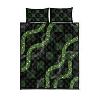 Hawaiian Quilt Quilt Bed Set Pele Hair Hinahina Lei Black Version LT05 - Polynesian Pride