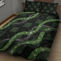 Hawaiian Quilt Quilt Bed Set Pele Hair Hinahina Lei Black Version LT05 - Polynesian Pride