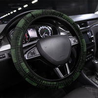 Hawaiian Quilt Steering Wheel Cover Pele Hair Hinahina Lei Black Version LT05 Universal Fit Black - Polynesian Pride