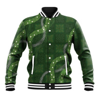 Hawaiian Quilt Baseball Jacket Pele Hair Hinahina Lei Green Version LT05 Unisex Green - Polynesian Pride