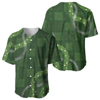 Hawaiian Quilt Baseball Jersey Pele Hair Hinahina Lei Green Version LT05 - Polynesian Pride