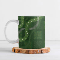 Hawaiian Quilt Ceramic Mug Pele Hair Hinahina Lei Green Version LT05 Green - Polynesian Pride