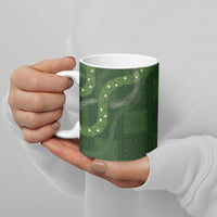 Hawaiian Quilt Ceramic Mug Pele Hair Hinahina Lei Green Version LT05 - Polynesian Pride