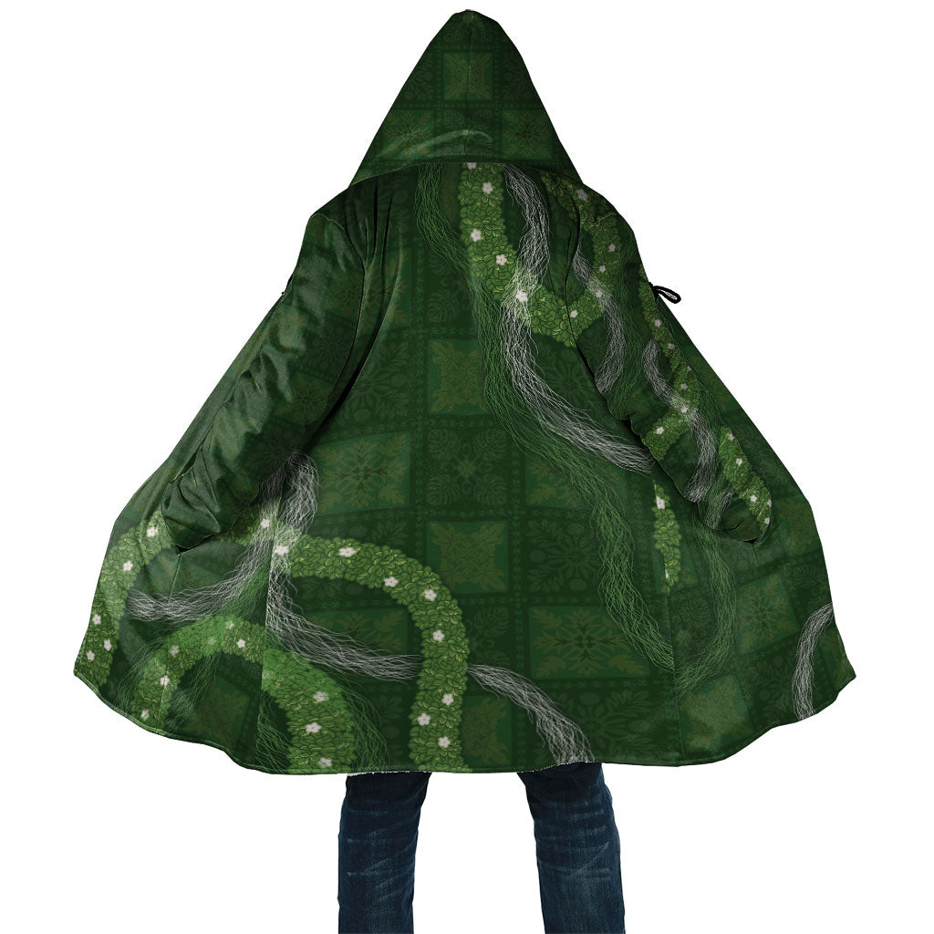 Hawaiian Quilt Cloak Pele Hair Hinahina Lei Green Version LT05 Unisex Green - Polynesian Pride