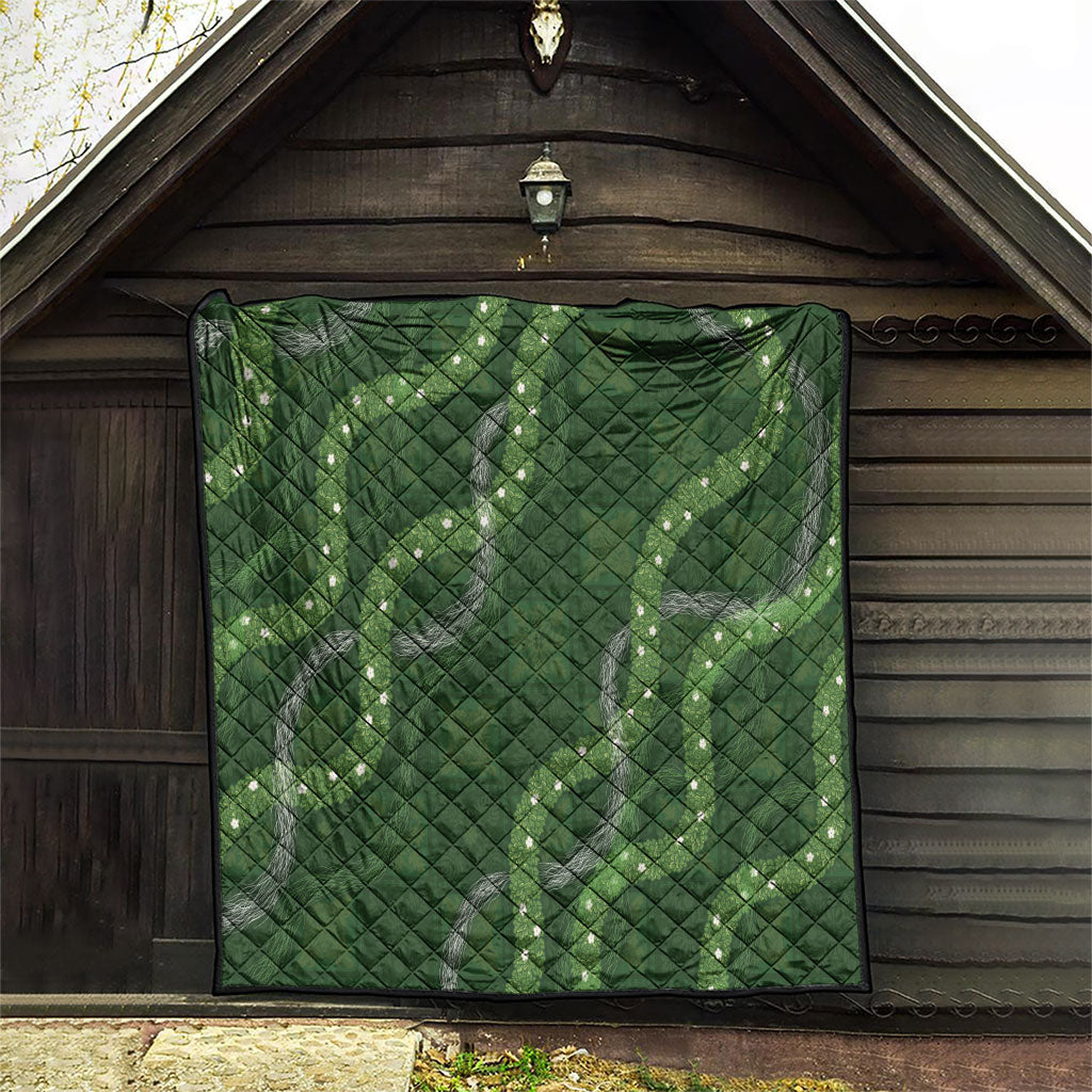 Hawaiian Quilt Quilt Pele Hair Hinahina Lei Green Version LT05 - Polynesian Pride