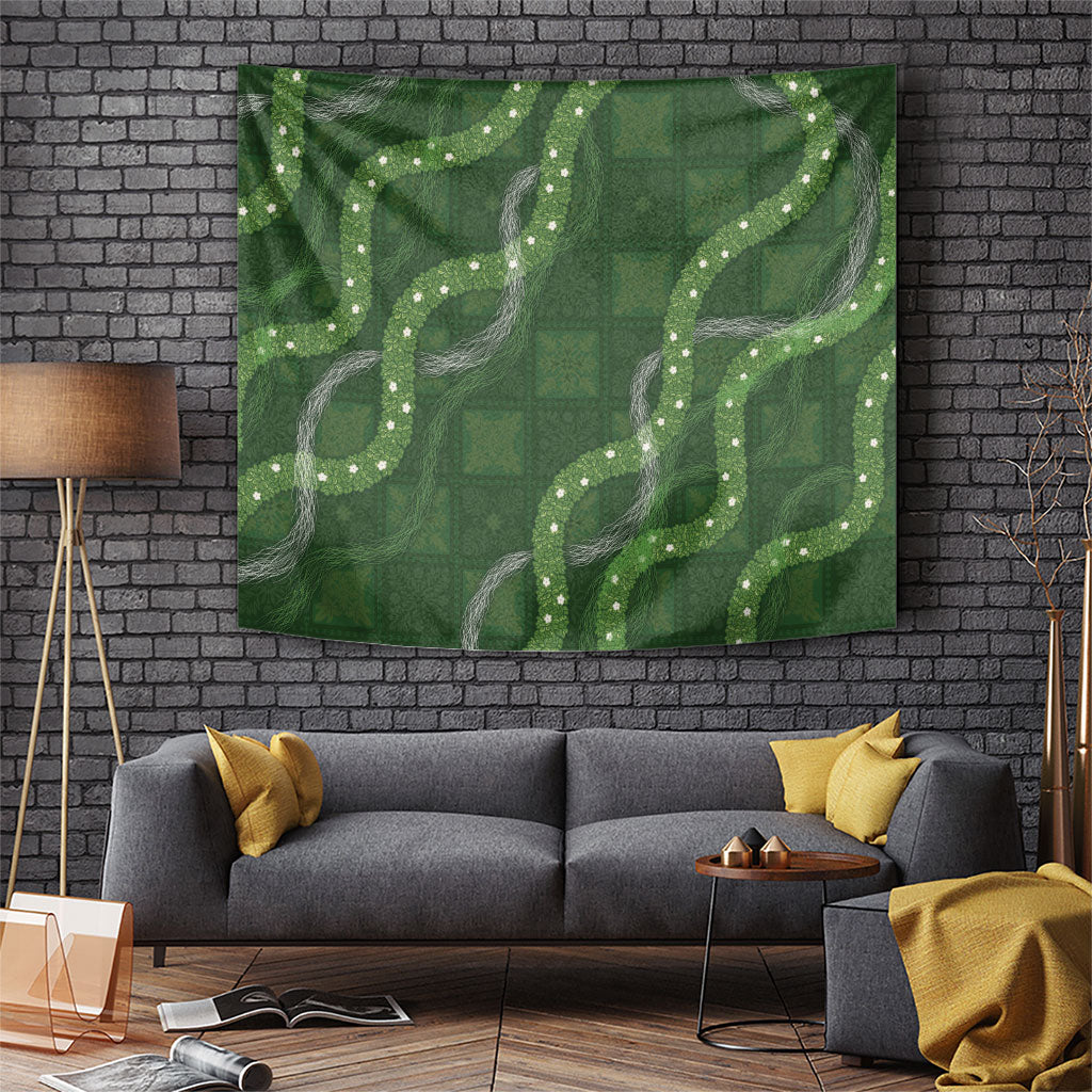 Hawaiian Quilt Tapestry Pele Hair Hinahina Lei Green Version LT05 Green - Polynesian Pride