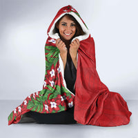 Tonga Language Week Hooded Blanket Heilala Floral Red LT05 - Polynesian Pride