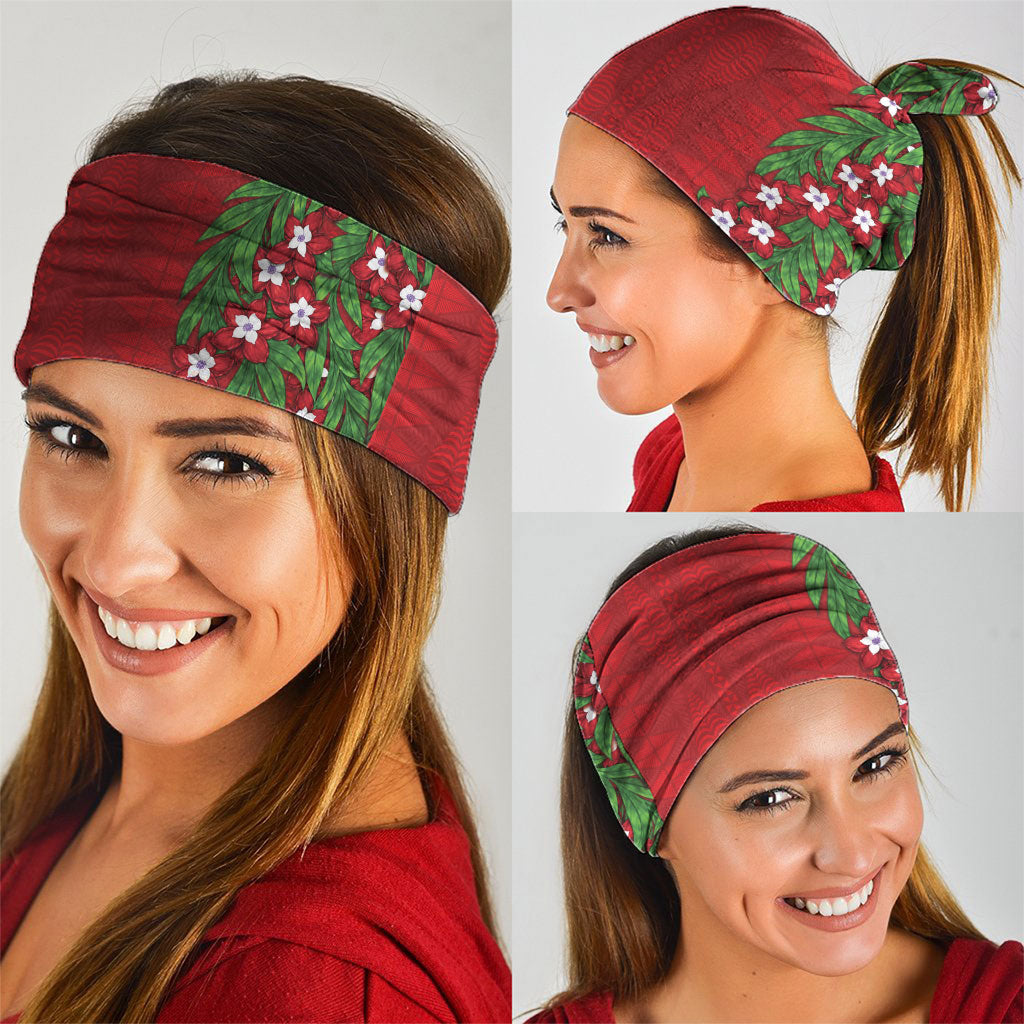 Tonga Language Week Neck Gaiter Heilala Floral Red LT05 - Polynesian Pride