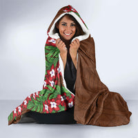 Tonga Language Week Hooded Blanket Heilala Floral Brown LT05 - Polynesian Pride