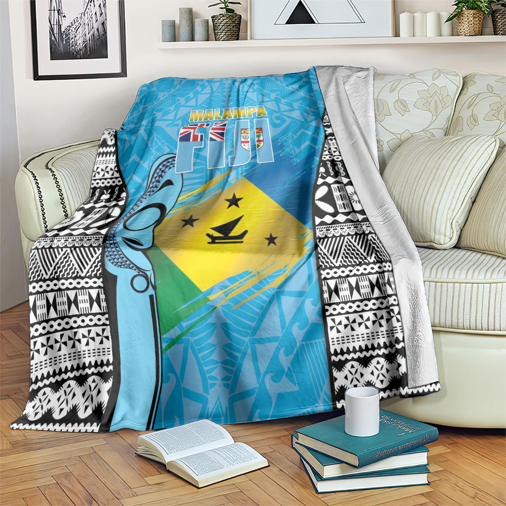 Malampa Fiji Day 2026 Blanket Unique Style LT05 Blue - Polynesian Pride
