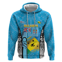 Personalised Malampa Fiji Day 2026 Zip Hoodie Unique Style LT05 Pullover Hoodie Blue - Polynesian Pride
