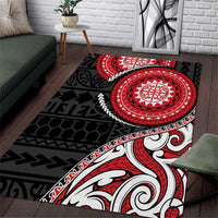 New Zealand Red Maori Koru Simple Style Area Rug LT05 Red - Polynesian Pride