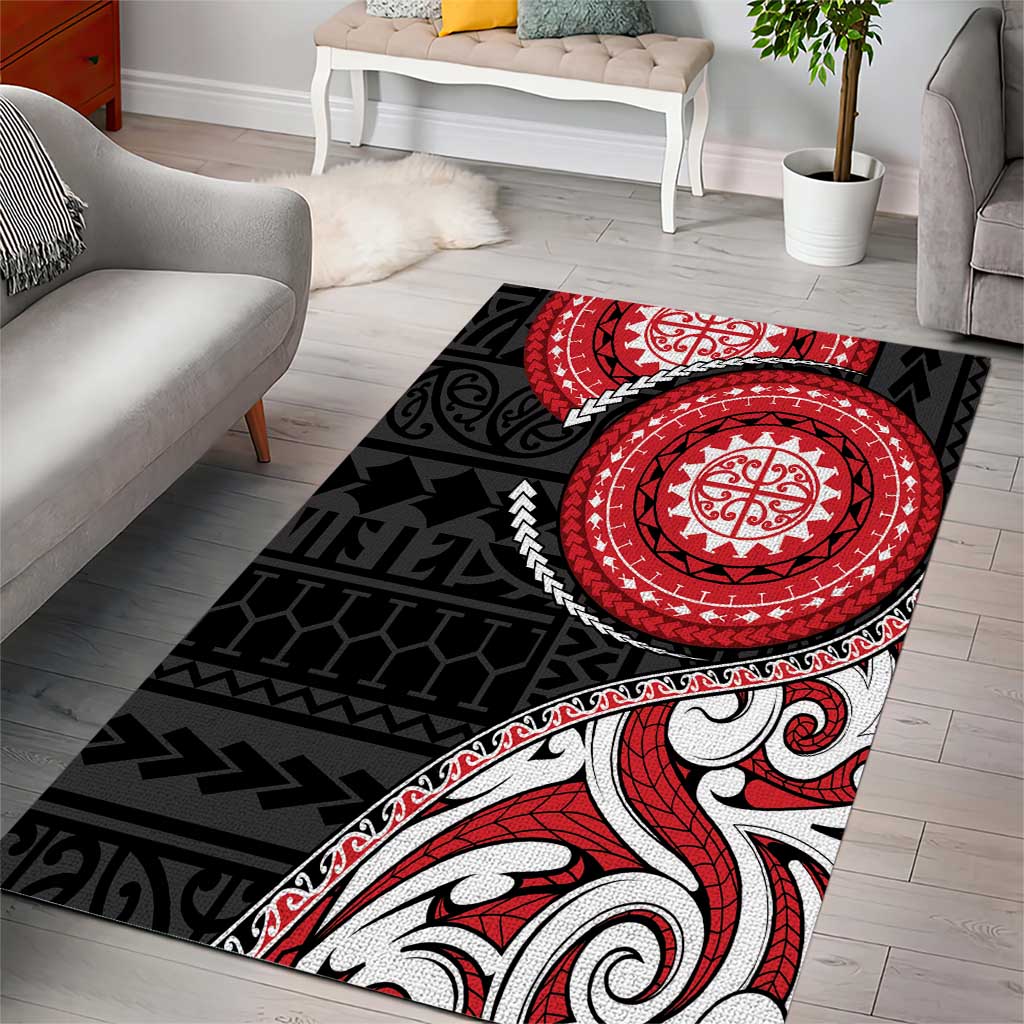 New Zealand Red Maori Koru Simple Style Area Rug LT05 - Polynesian Pride