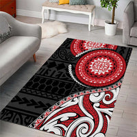 New Zealand Red Maori Koru Simple Style Area Rug LT05 - Polynesian Pride