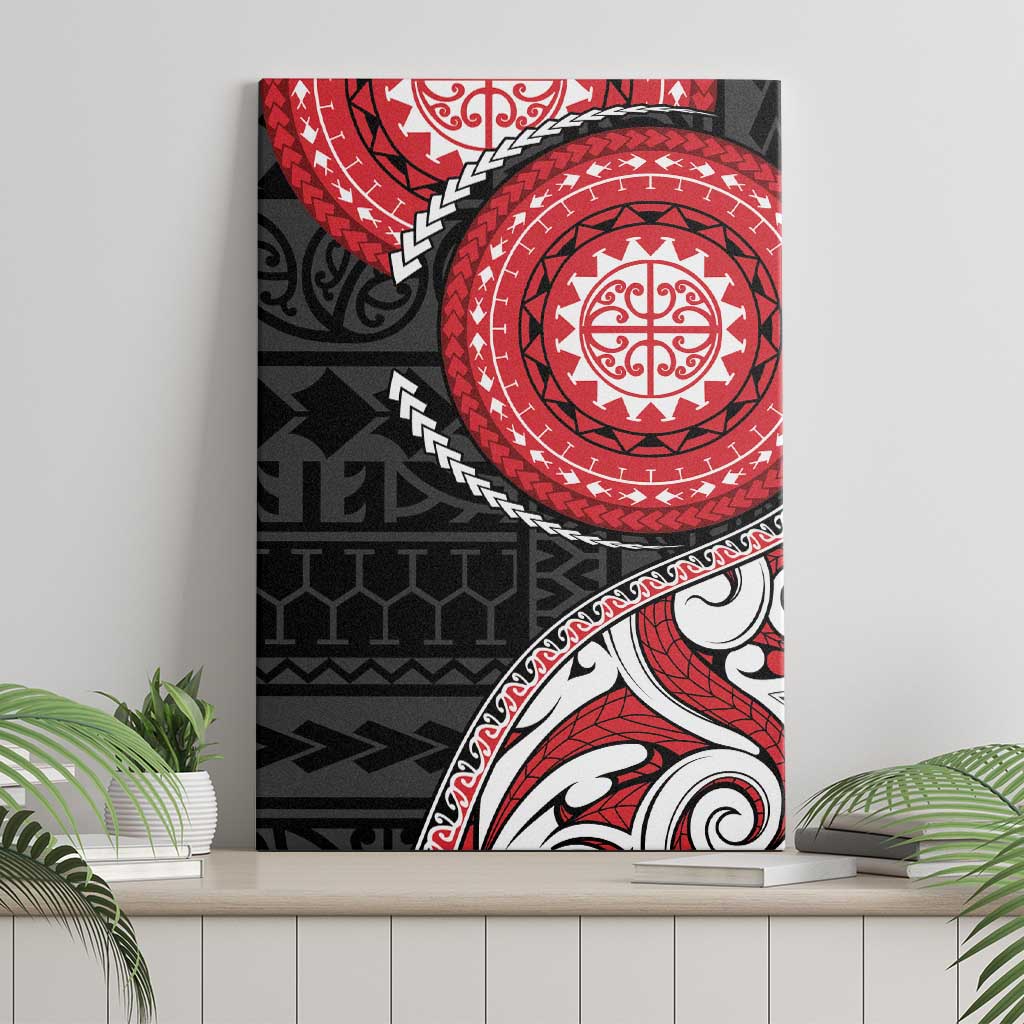 New Zealand Red Maori Koru Simple Style Canvas Wall Art LT05 - Polynesian Pride