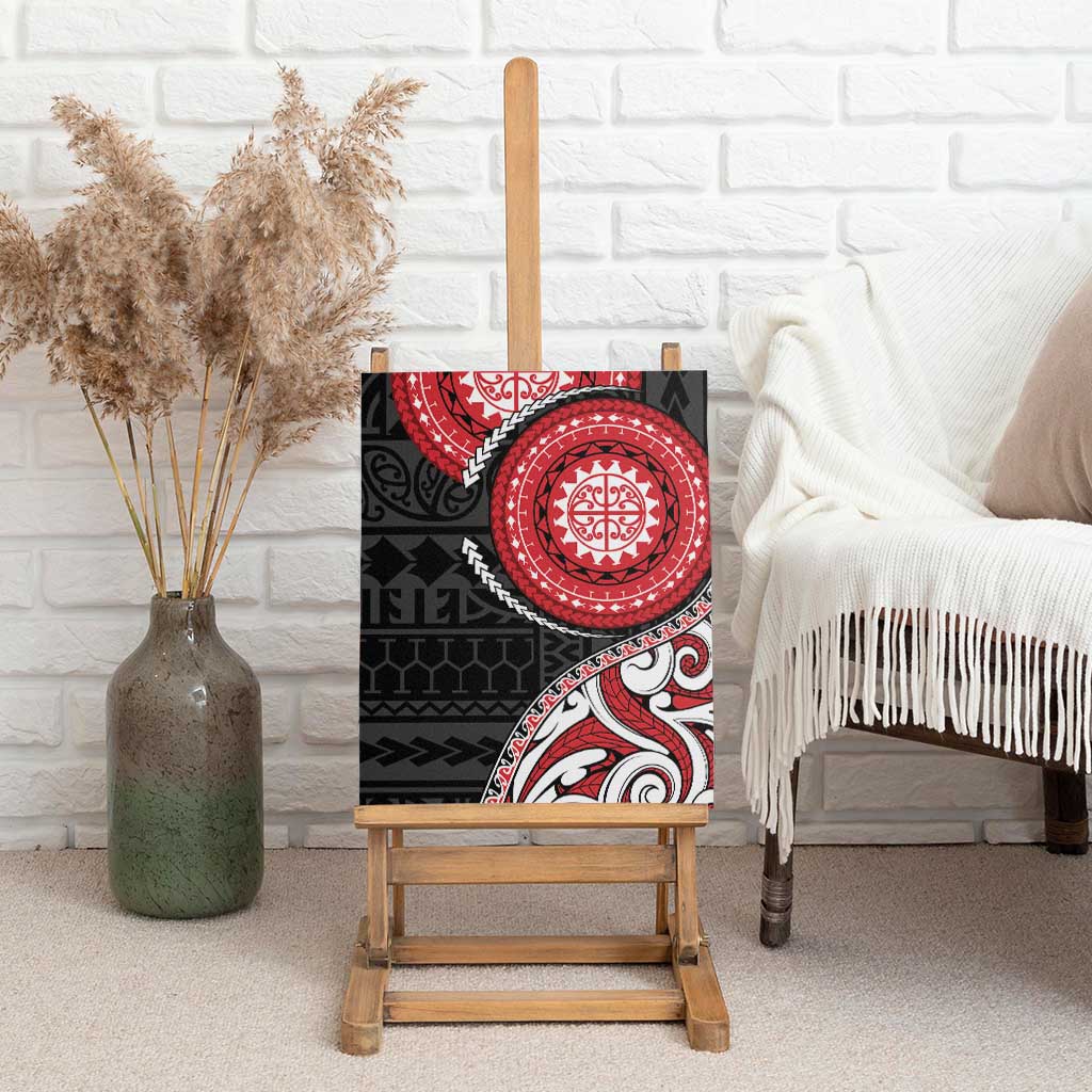 New Zealand Red Maori Koru Simple Style Canvas Wall Art LT05 - Polynesian Pride