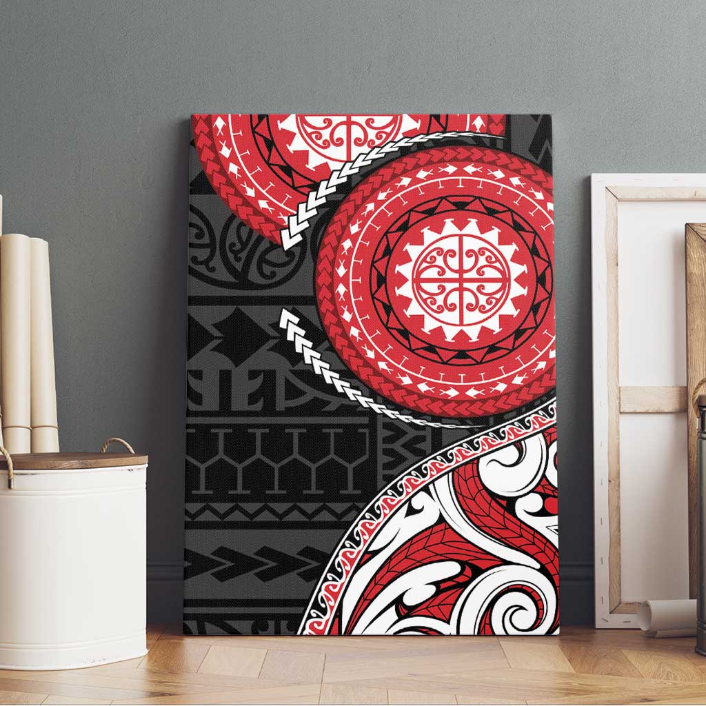 New Zealand Red Maori Koru Simple Style Canvas Wall Art LT05 - Polynesian Pride