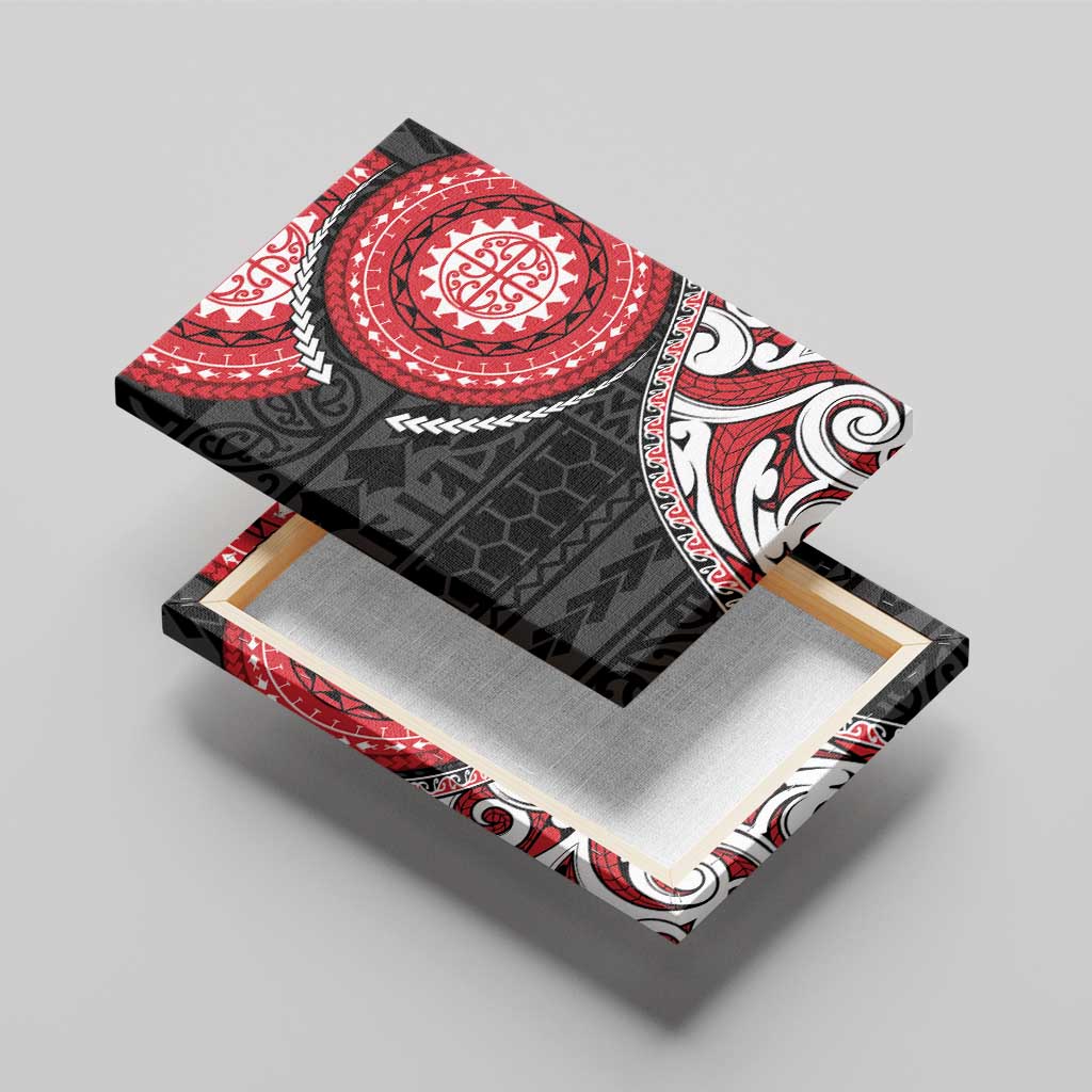 New Zealand Red Maori Koru Simple Style Canvas Wall Art LT05 - Polynesian Pride