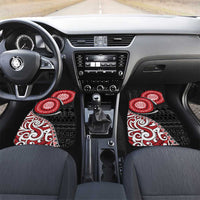 New Zealand Red Maori Koru Simple Style Car Mats LT05 Set 2pcs - Front Red - Polynesian Pride