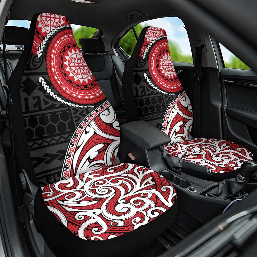 New Zealand Red Maori Koru Simple Style Car Seat Cover LT05 One Size Red - Polynesian Pride
