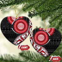 New Zealand Red Maori Koru Simple Style Ceramic Ornament LT05 Heart Red - Polynesian Pride