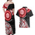 New Zealand Red Maori Koru Simple Style Couples Matching Off Shoulder Maxi Dress and Hawaiian Shirt