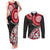 New Zealand Red Maori Koru Simple Style Couples Matching Tank Maxi Dress and Long Sleeve Button Shirt