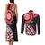 New Zealand Red Maori Koru Simple Style Couples Matching Tank Maxi Dress and Long Sleeve Button Shirt