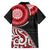 New Zealand Red Maori Koru Simple Style Family Matching Off The Shoulder Long Sleeve Dress and Hawaiian Shirt