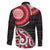 New Zealand Red Maori Koru Simple Style Family Matching Off The Shoulder Long Sleeve Dress and Hawaiian Shirt