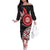 New Zealand Red Maori Koru Simple Style Family Matching Off The Shoulder Long Sleeve Dress and Hawaiian Shirt