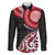 New Zealand Red Maori Koru Simple Style Family Matching Off Shoulder Maxi Dress and Hawaiian Shirt