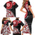 New Zealand Red Maori Koru Simple Style Family Matching Short Sleeve Bodycon Dress and Hawaiian Shirt