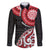 New Zealand Red Maori Koru Simple Style Family Matching Short Sleeve Bodycon Dress and Hawaiian Shirt