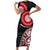 New Zealand Red Maori Koru Simple Style Family Matching Short Sleeve Bodycon Dress and Hawaiian Shirt