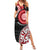 New Zealand Red Maori Koru Simple Style Family Matching Summer Maxi Dress and Hawaiian Shirt