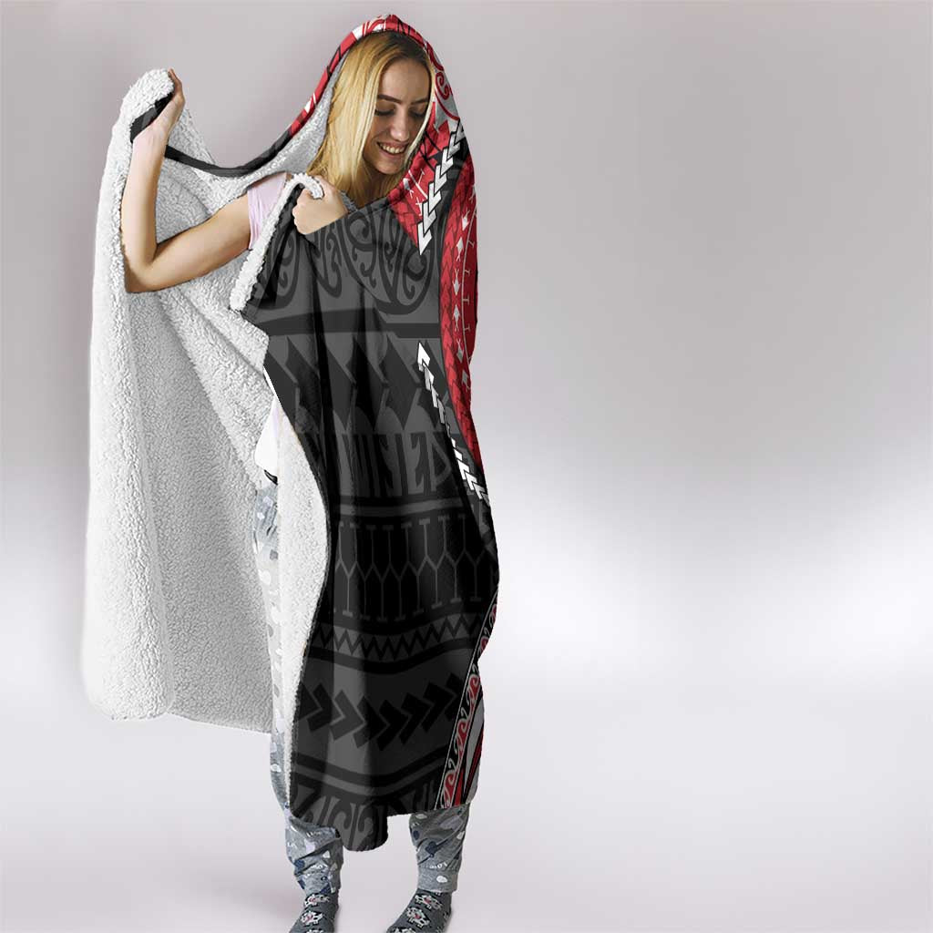 New Zealand Red Maori Koru Simple Style Hooded Blanket LT05 - Polynesian Pride
