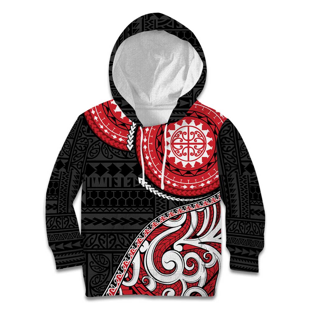 New Zealand Red Maori Koru Simple Style Kid Hoodie