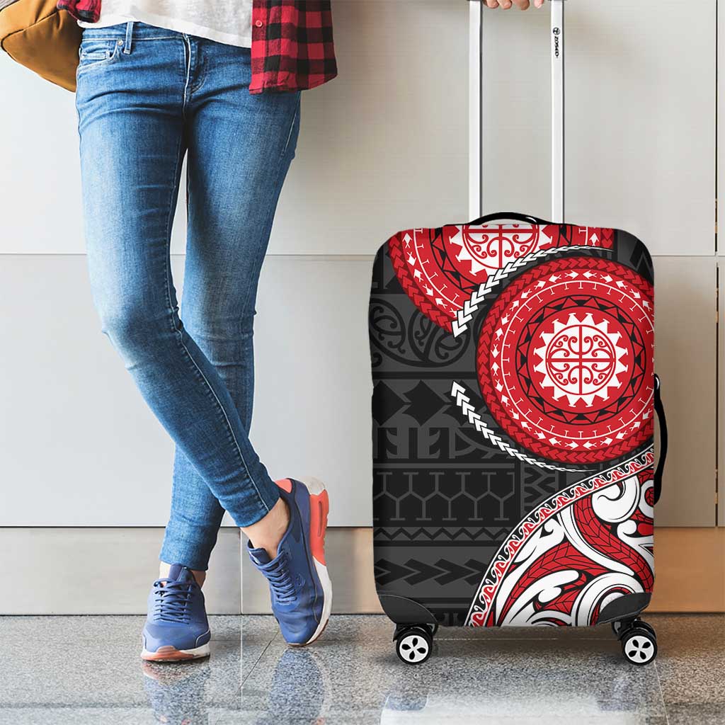 New Zealand Red Maori Koru Simple Style Luggage Cover LT05 - Polynesian Pride