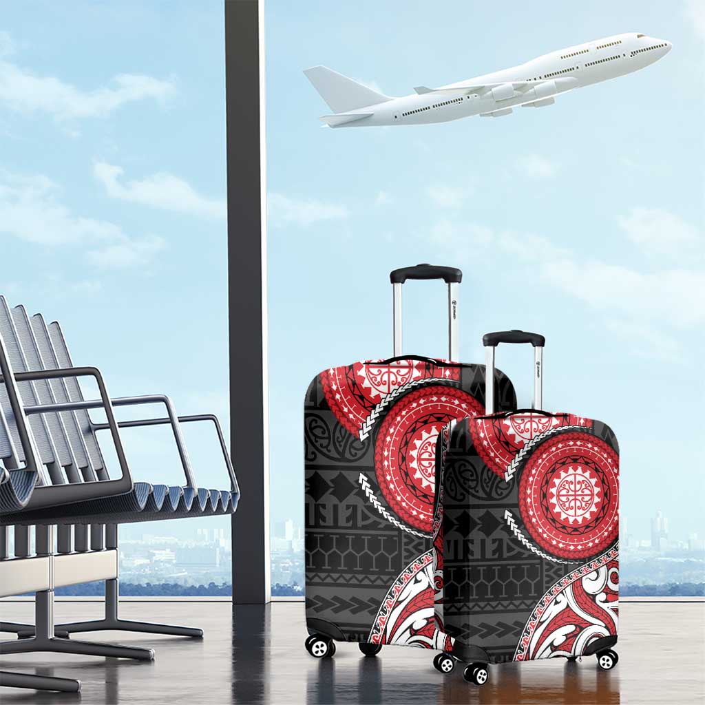 New Zealand Red Maori Koru Simple Style Luggage Cover LT05 - Polynesian Pride