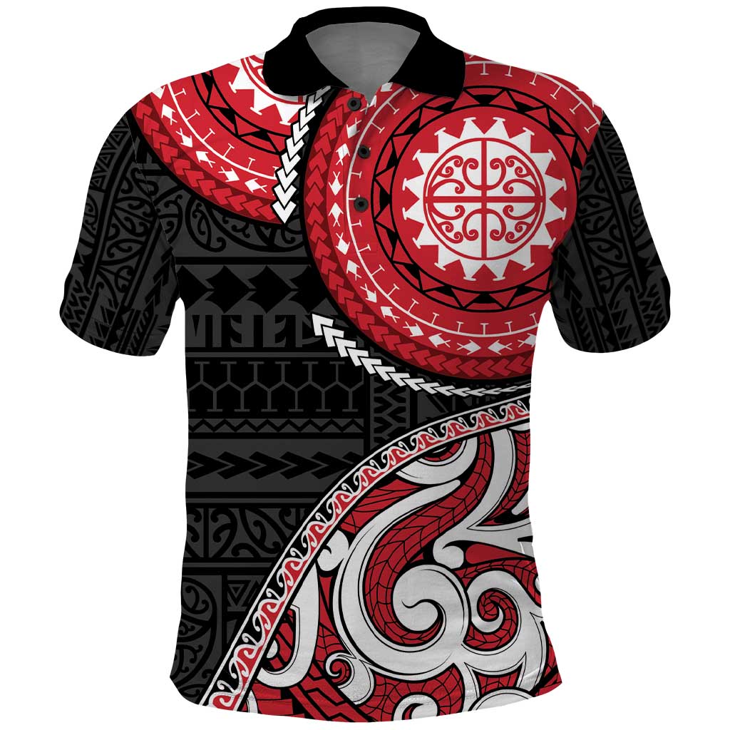 New Zealand Red Maori Koru Simple Style Polo Shirt LT05 Red - Polynesian Pride