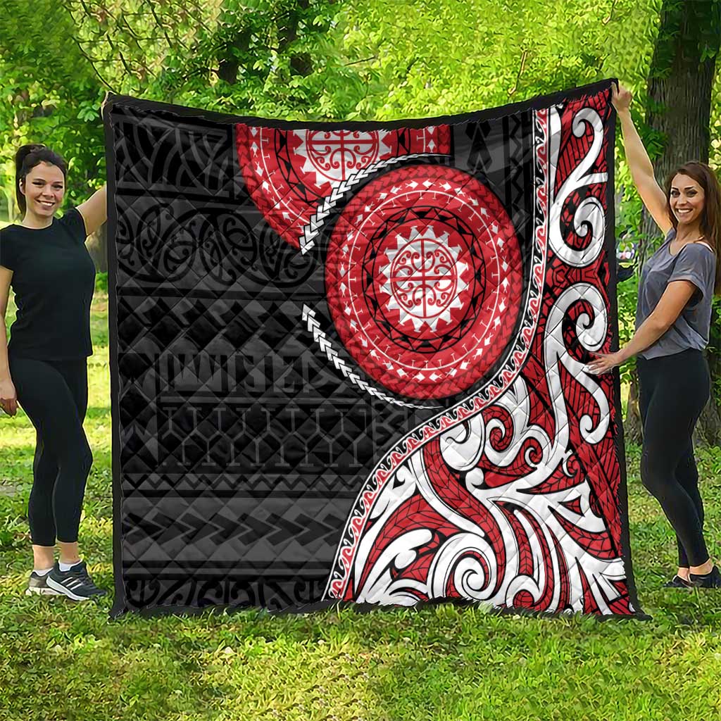 New Zealand Red Maori Koru Simple Style Quilt LT05 - Polynesian Pride