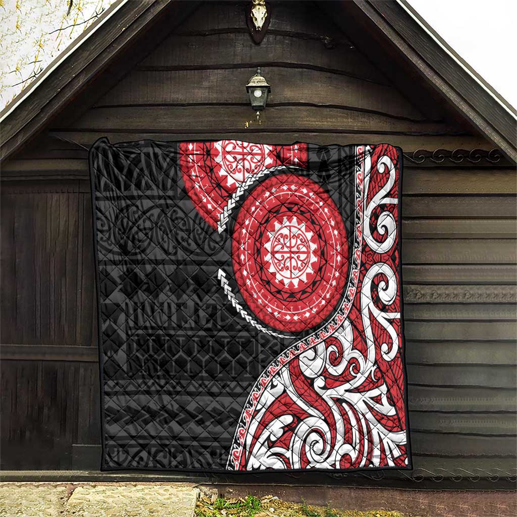 New Zealand Red Maori Koru Simple Style Quilt LT05 - Polynesian Pride