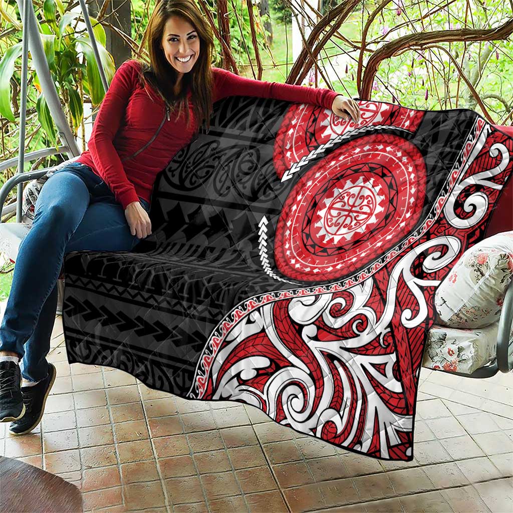 New Zealand Red Maori Koru Simple Style Quilt LT05 - Polynesian Pride