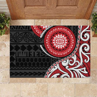 New Zealand Red Maori Koru Simple Style Rubber Doormat LT05 Red - Polynesian Pride