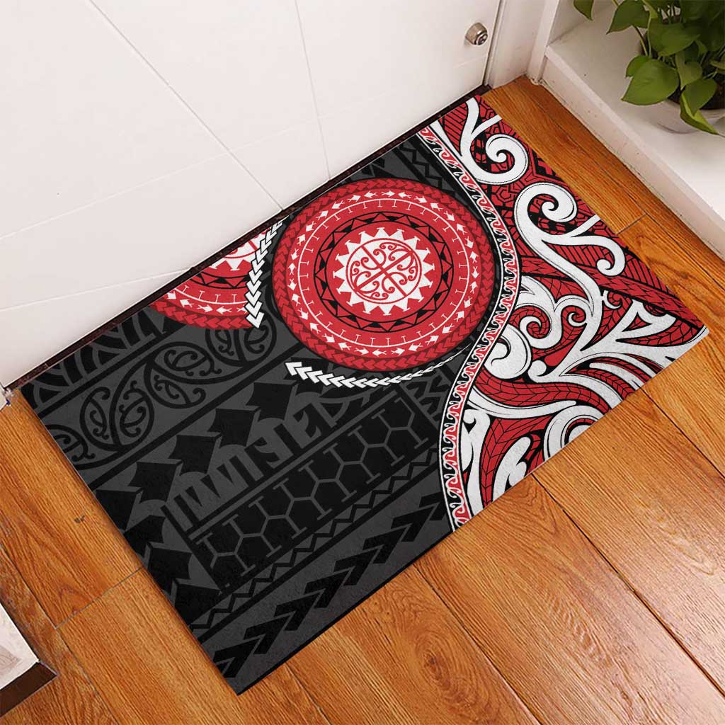 New Zealand Red Maori Koru Simple Style Rubber Doormat LT05 - Polynesian Pride