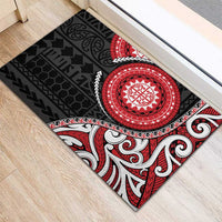 New Zealand Red Maori Koru Simple Style Rubber Doormat LT05 - Polynesian Pride